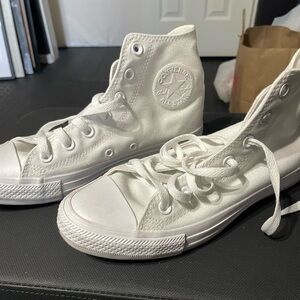 CONVERSE- all white high top